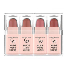 Nude Matte Lipstick – Zestaw 4 matowych mini pomadek do ust Nude Look