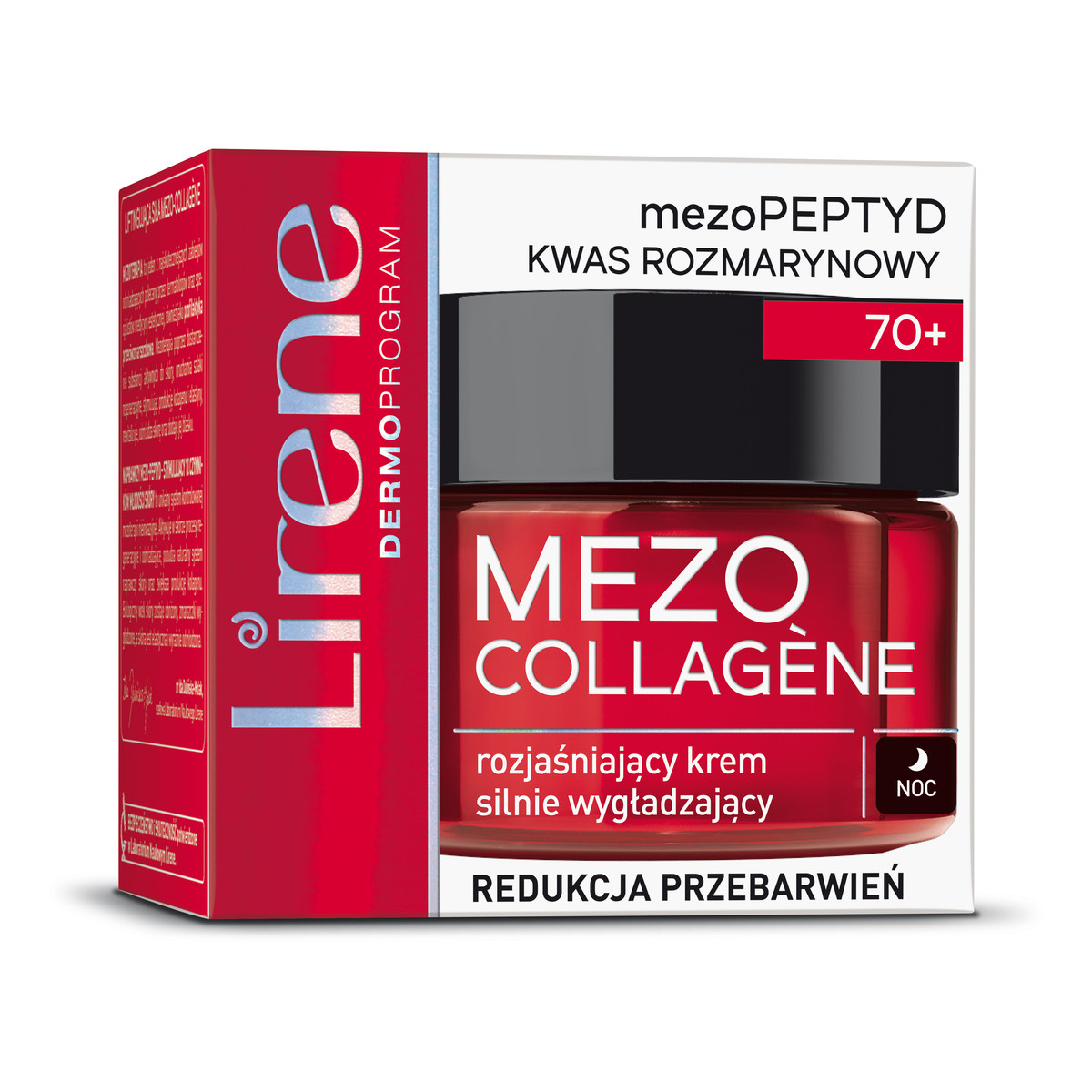 Lirene Mezo Collagene Rozjaśniający krem silnie wygładzający na noc 70+ 50ml