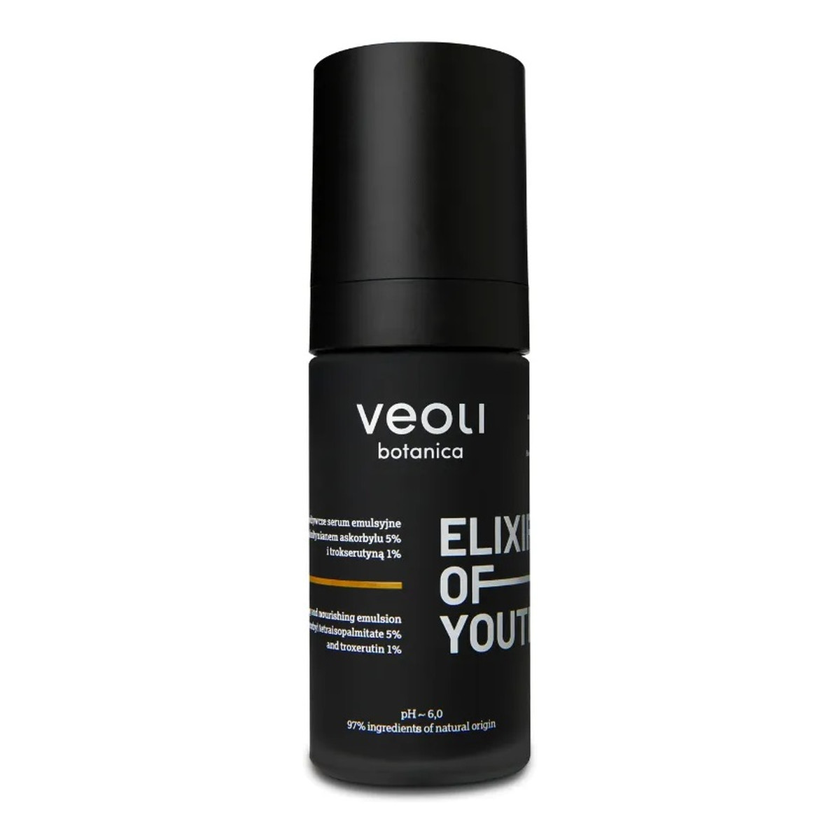 Veoli Botanica Elixir of youth rozjaśniająco-odżywcze serum emulsyjne z tetraizopalmitynianem askorbylu 5% i trokserutyną 1% 30ml