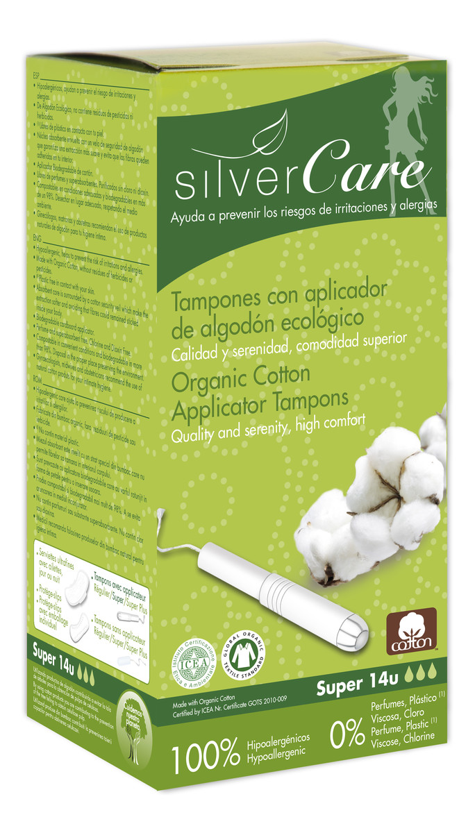Organiczne bawełniane tampony Super z aplikatorem 100% bawełny organicznej 14szt