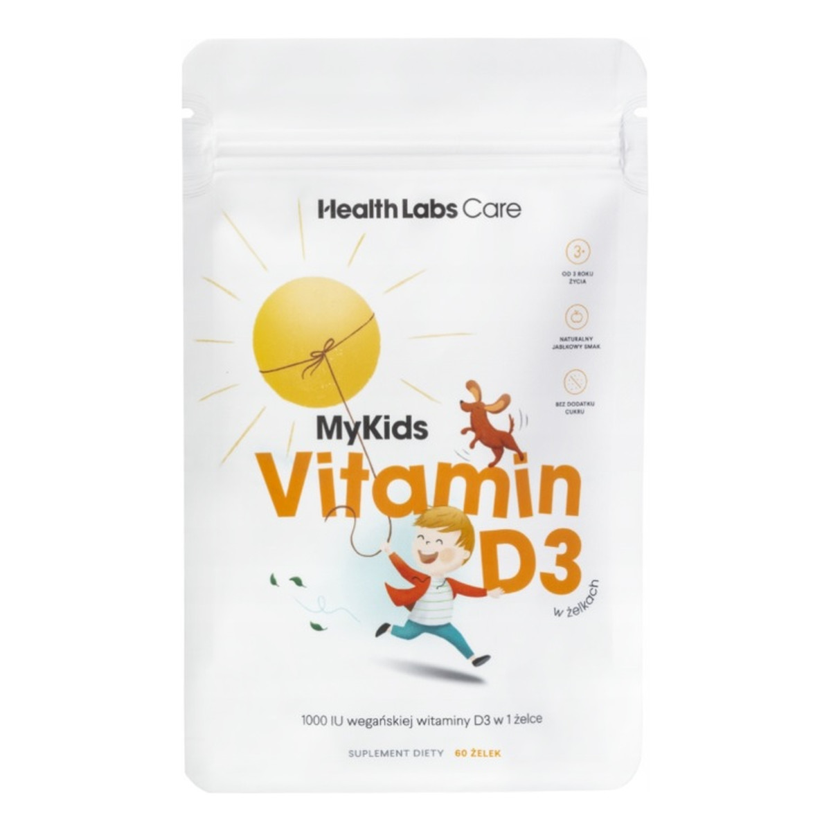 HealthLabs MyKids Vitamin D3 wegańska witamina D w Żelkach dla dzieci suplement diety 60 żelek