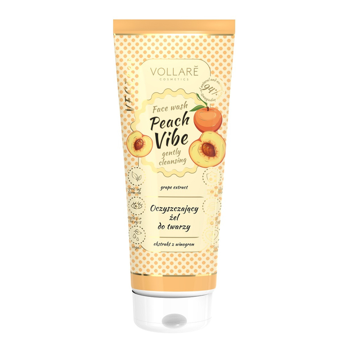 Vollare VEGEbar Peach Vibe oczyszczający Żel do mycia twarzy 150ml