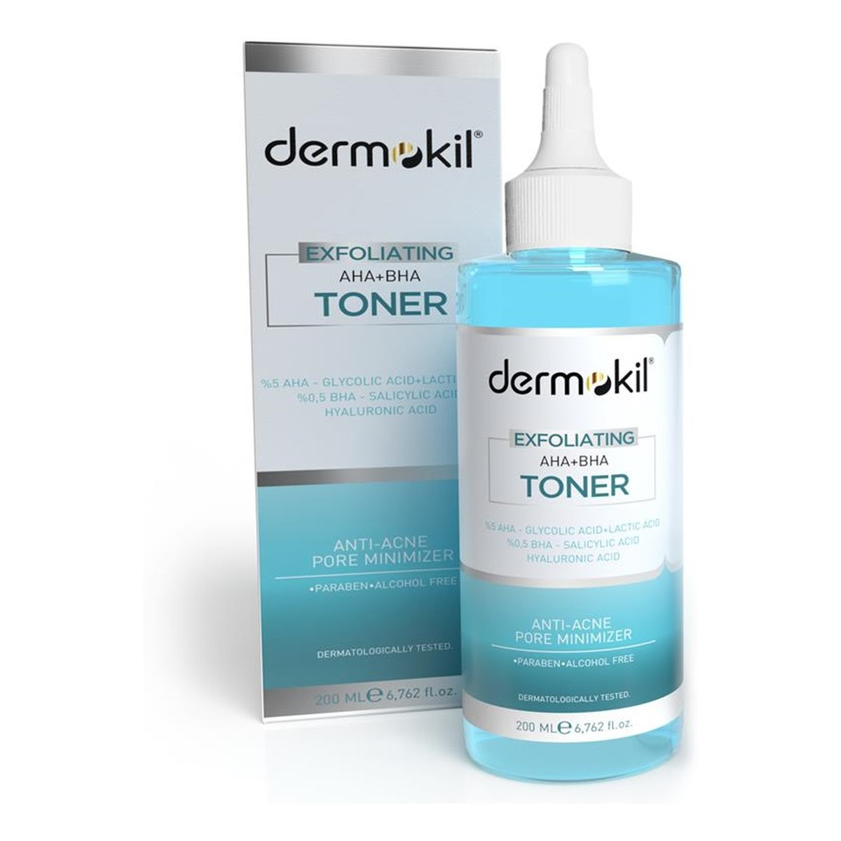 Dermokil Exfoliating aha+bha niacinamide toner złuszczający tonik do twarzy 200ml