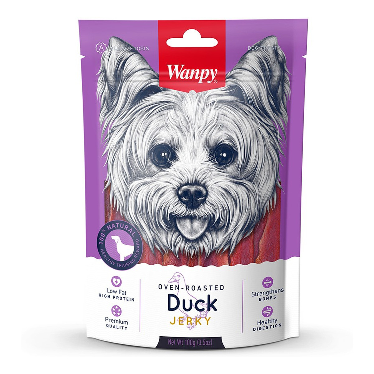 Wanpy Dogs przekąski dla psów duck-kawałki kaczki 100g