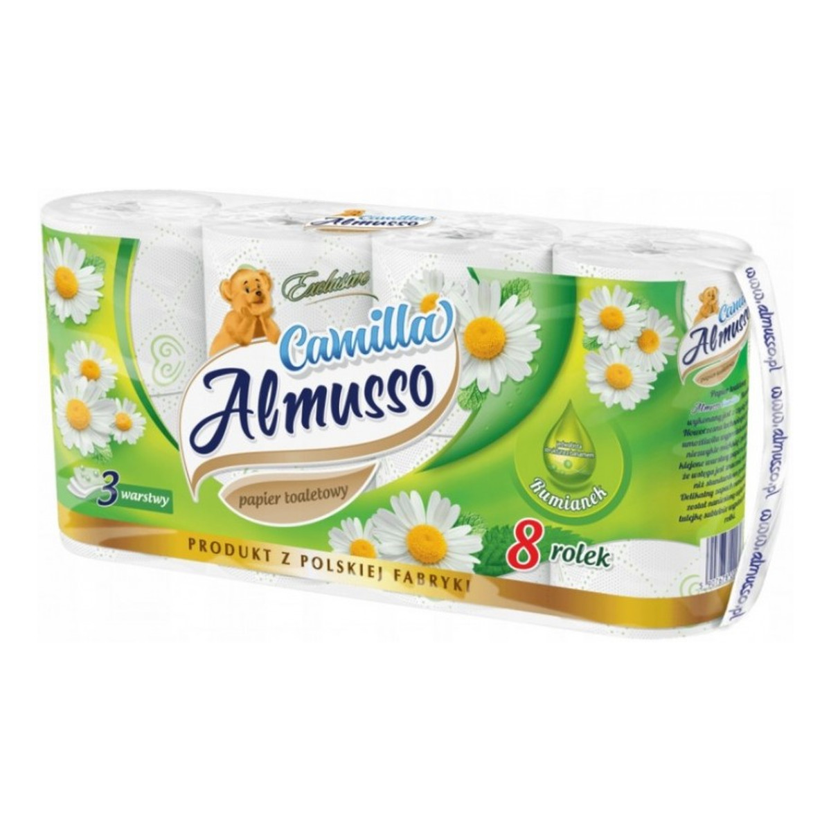 Almusso Camilla Papier Toaletowy Rumiankowy Biały 3-Warstwowy 8szt.