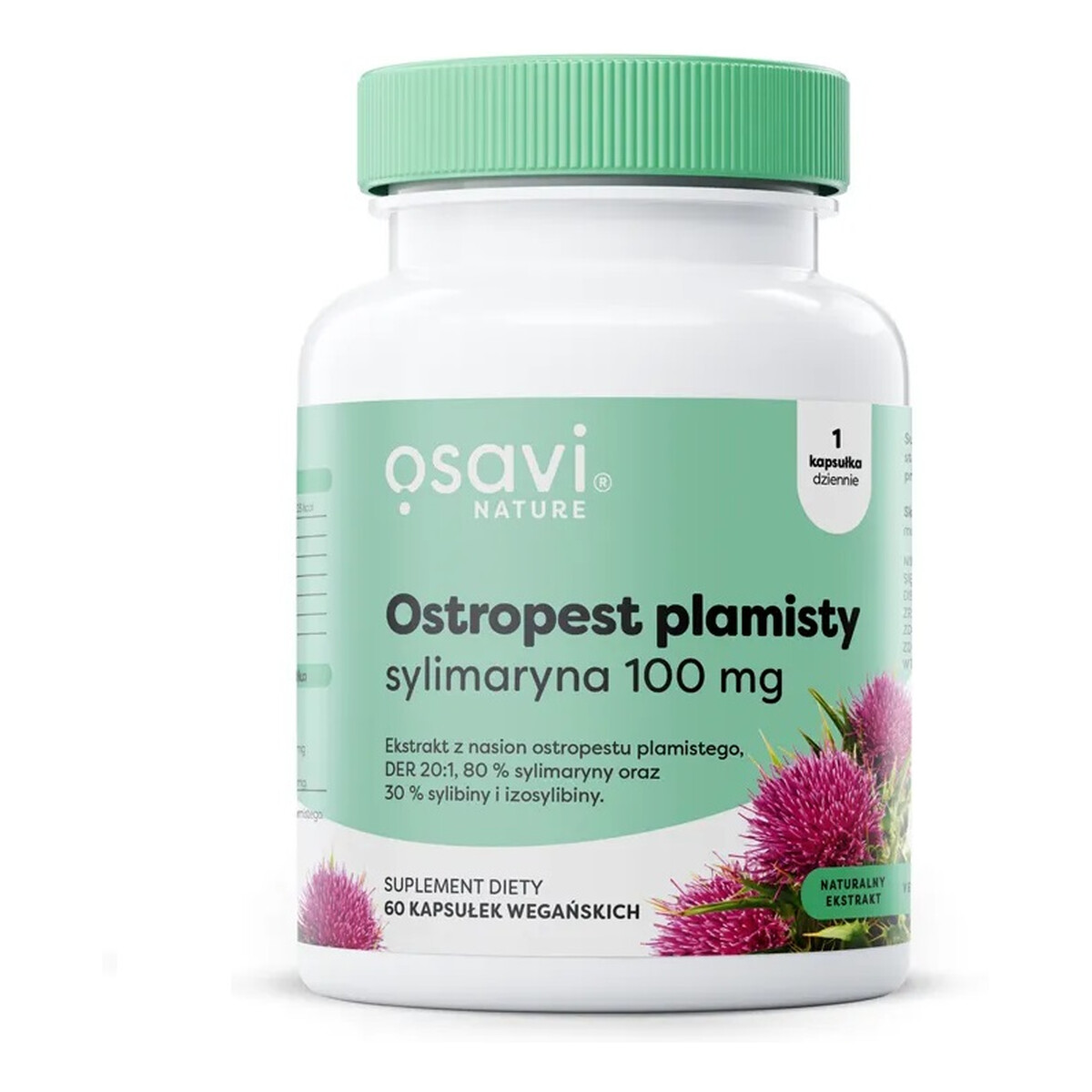 Osavi Ostropest plamisty + sylimaryna 100mg suplement diety 60 kapsułek