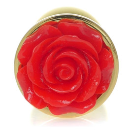 metalowy korek analny Rose Red