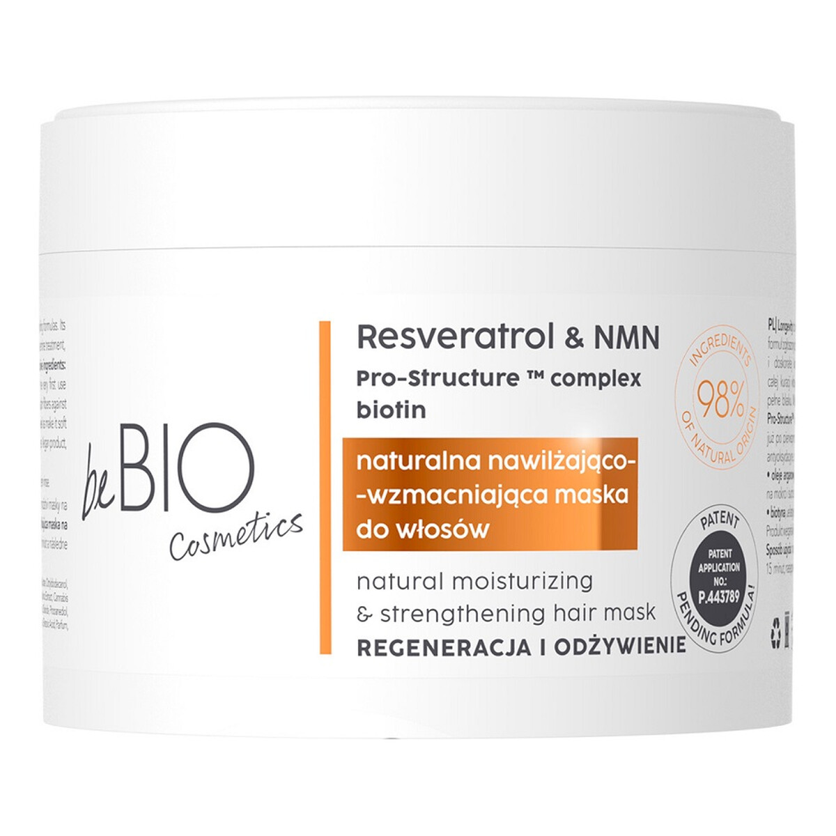 Be Bio Ewa Chodakowska Longevity naturalna maska do włosów regeneracja i odżywienie 250ml