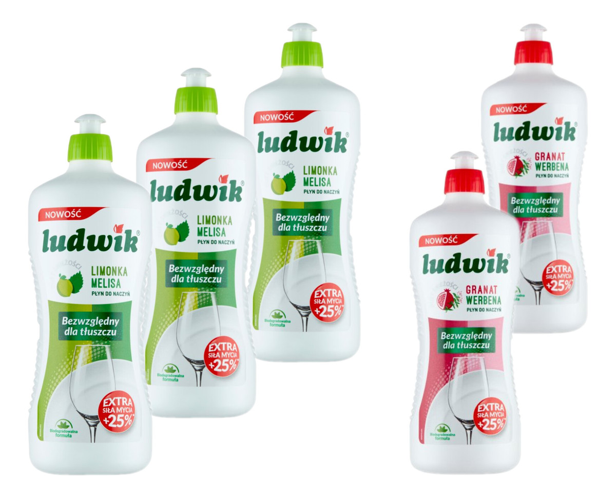 Płyn do mycia naczyń 3x Limonka 2x Granat 5x900ml