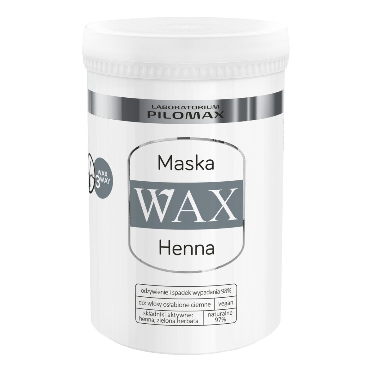 Pilomax Wax Henna Natur Classic Maska Regenerujaca Do Włosów Ciemnych 480ml