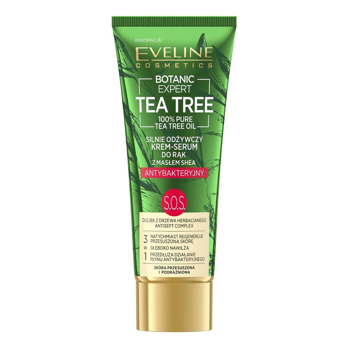 Eveline Botanic Expert Tea Tree Krem-serum do rąk antybakteryjny silnie odżywczy S.O.S. 40ml
