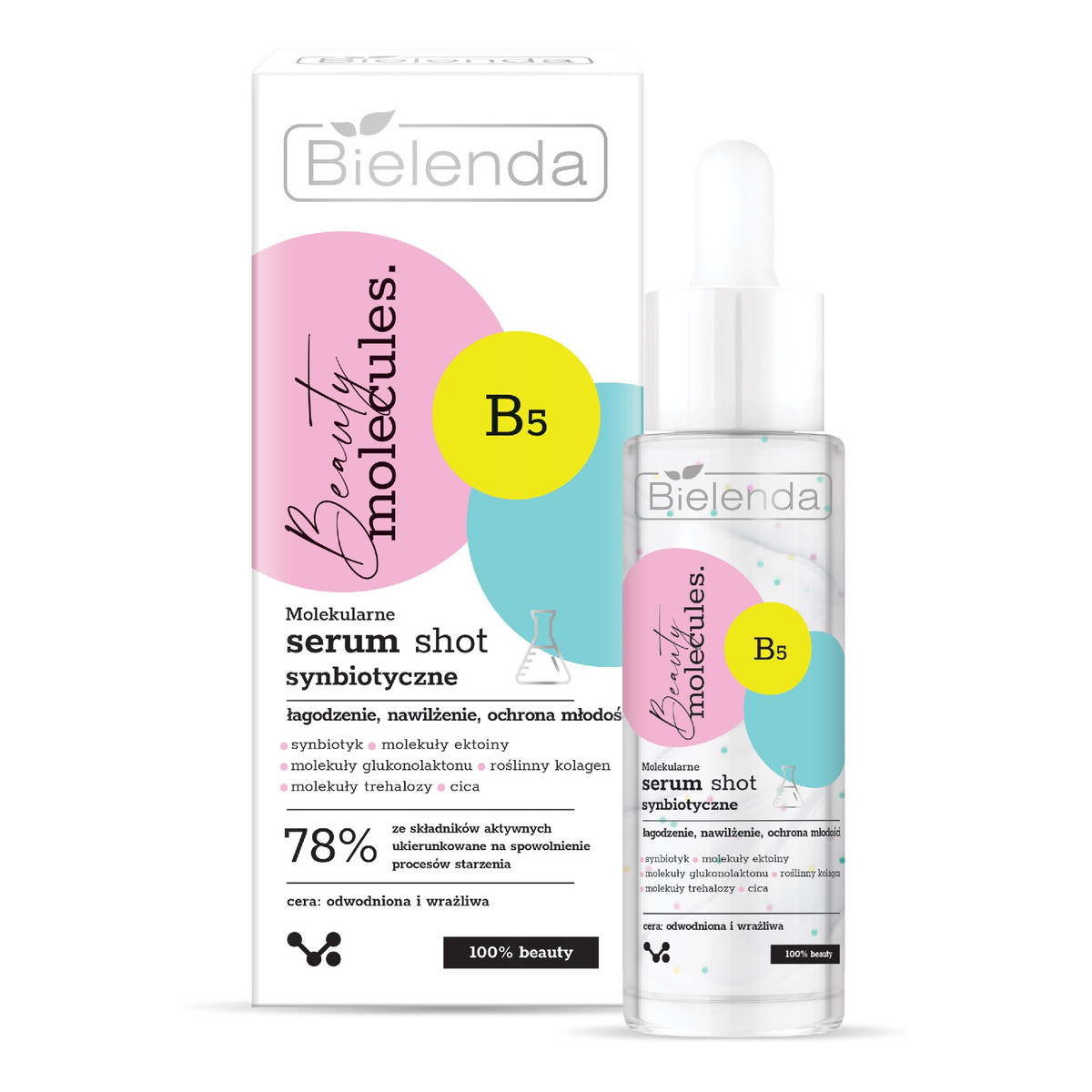 Bielenda Beauty Molecules. Molekularne Serum Shot synbiotyczne - do cery wrażliwej i odwodnionej 30ml