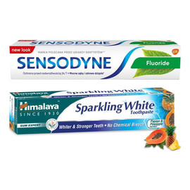 Pasta Do Zębów Przeciwpróchnicza + Himalaya Sparkly White Wybielająca 2x75ml