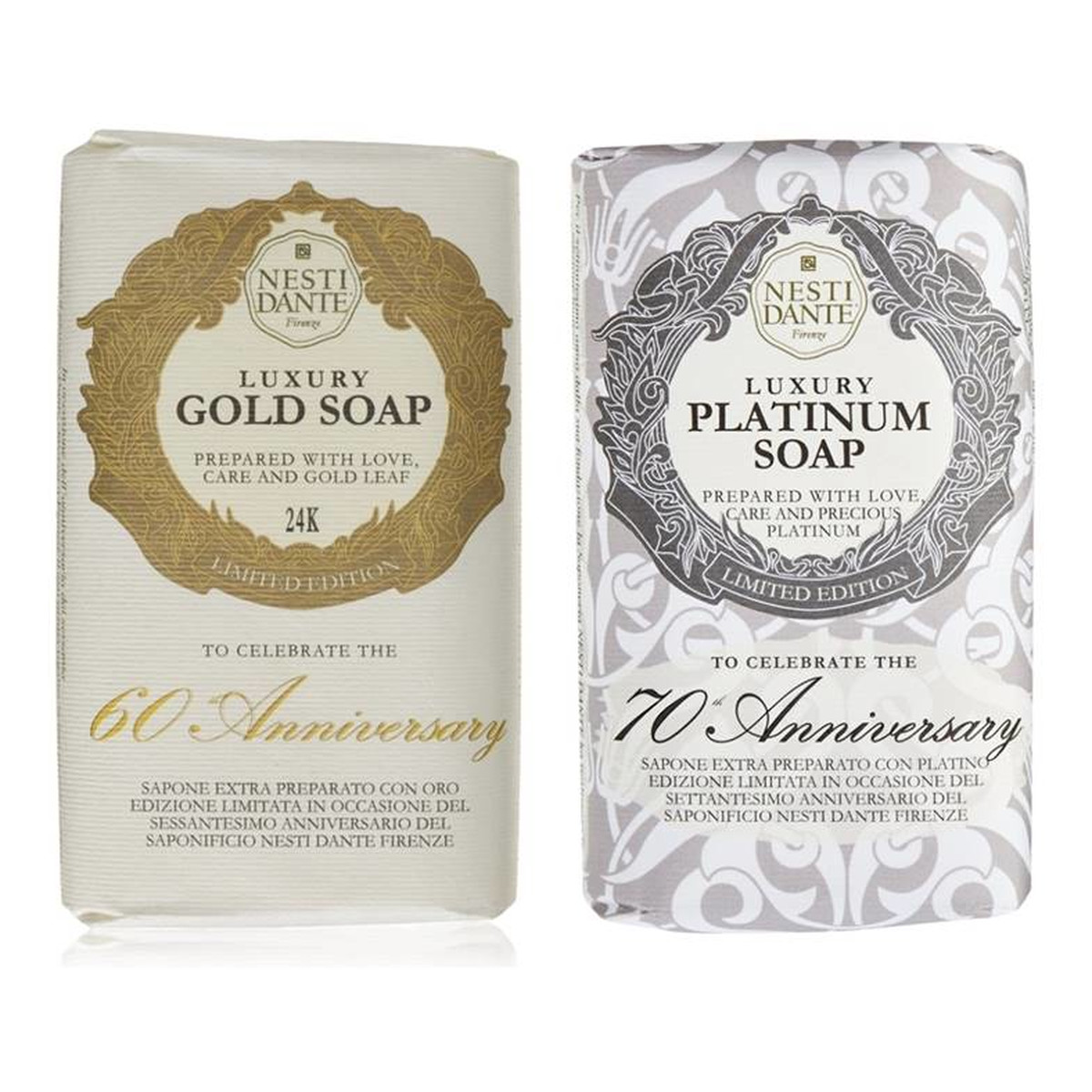 Nesti Dante Firenze zestaw mydeł toaletowych Luxury Platinum Soap 250g + Luxury Gold Soap 250g