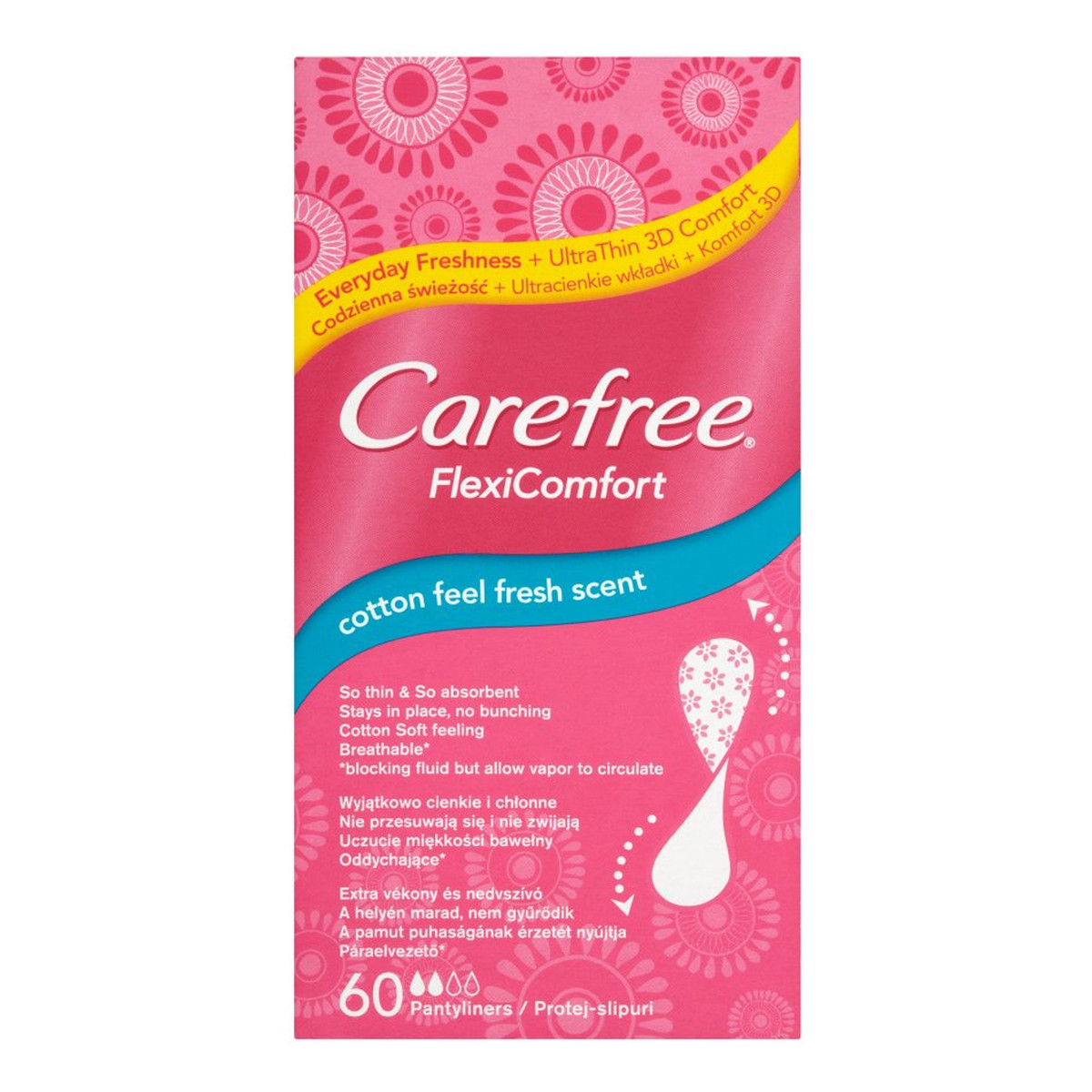 Carefree Flexi Comfort Cotton Feel Fresh Scent Wkładki higieniczne 60szt.