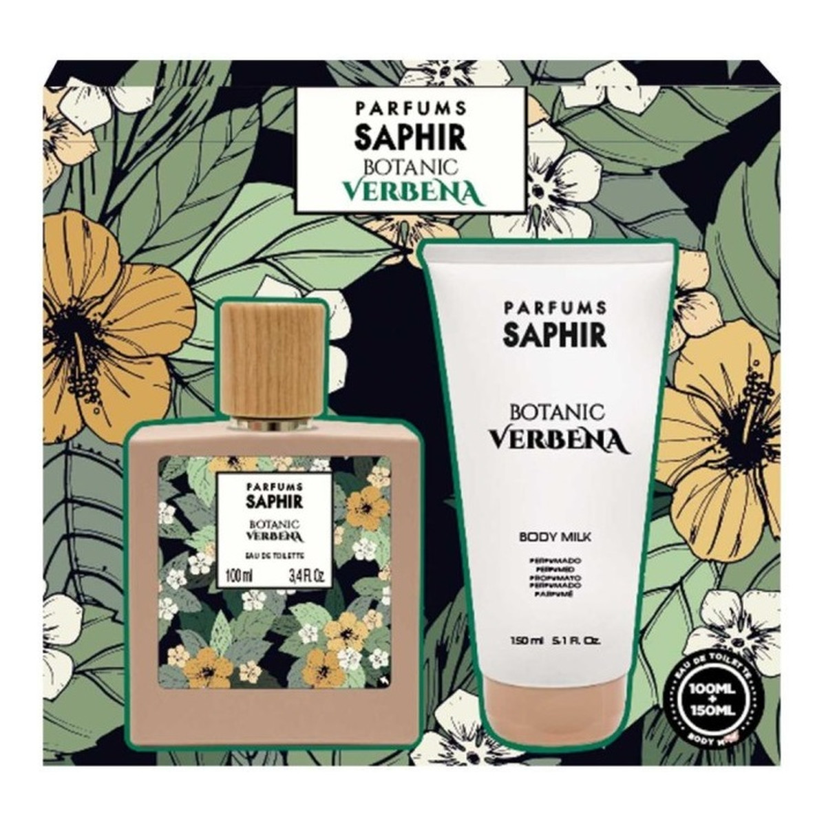 Saphir Botanic Verbena zestaw woda toaletowa spray 100ml + mleczko do ciała 150ml