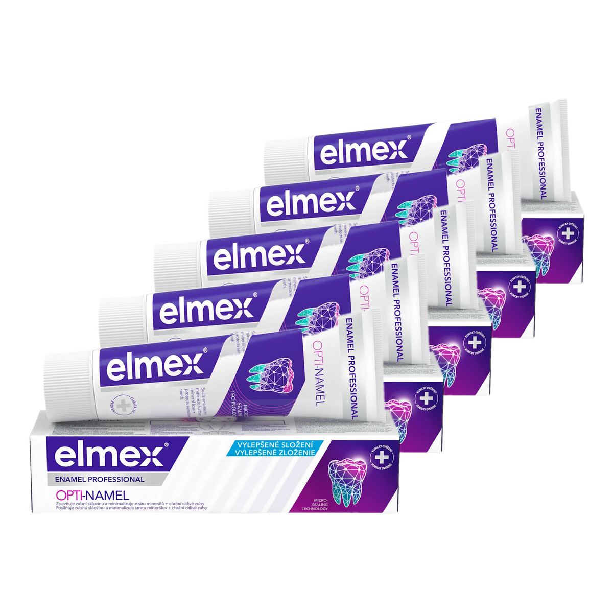 elmex Profesjonalna Ochrona Szkliwa Pasta do zębów wzmacniająca szkliwo 5x75ml