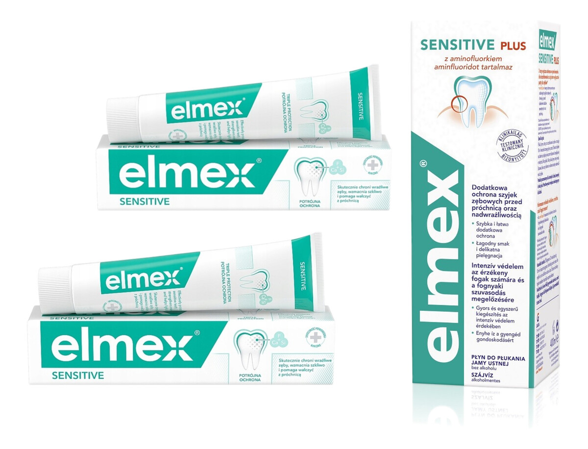 Pasta do zębów 2x75ml + Płyn do płukania jamy ustnej 400ml