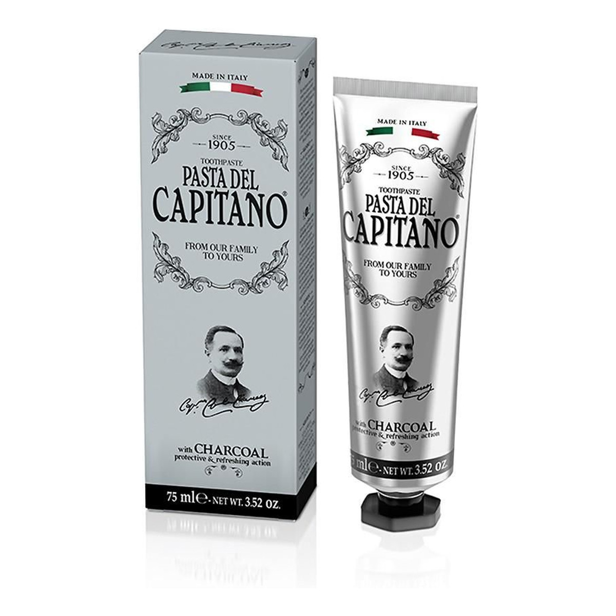 Pasta del Capitano Charcoal pasta do zębów z aktywnym węglem 75ml