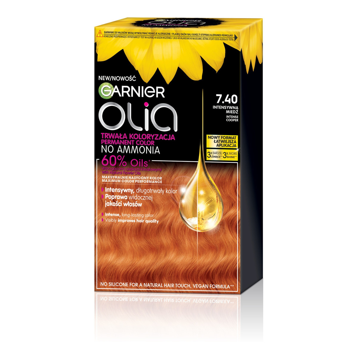 Garnier Olia farba do włosów nr 7.40 intense copper-intensywna miedź