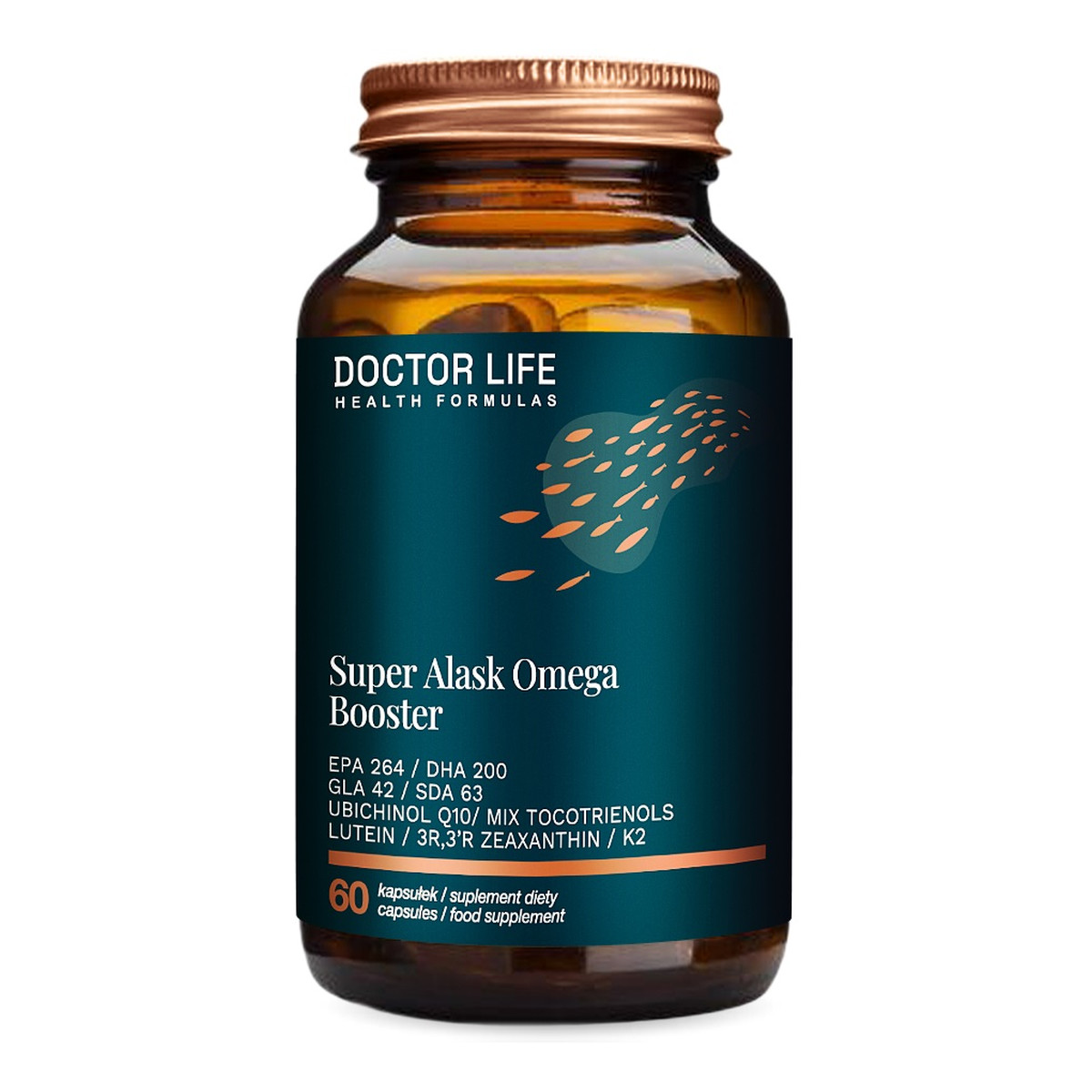 Doctor Life Super alask omega booster suplement diety wspierający serce i zmniejszający stany zapalne 60 kapsułek