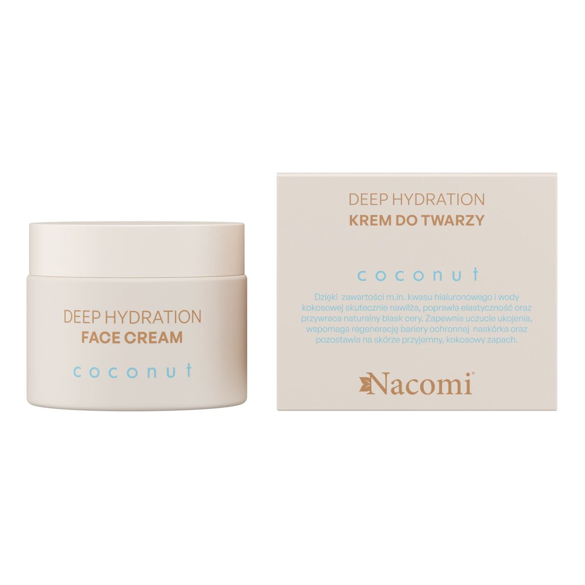 Nacomi Deep hydration Coconut Krem do twarzy + Żel do mycia twarzy