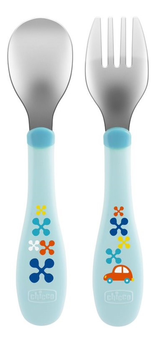 Metal cutlery sztućce metalowe 18m+ niebieskie