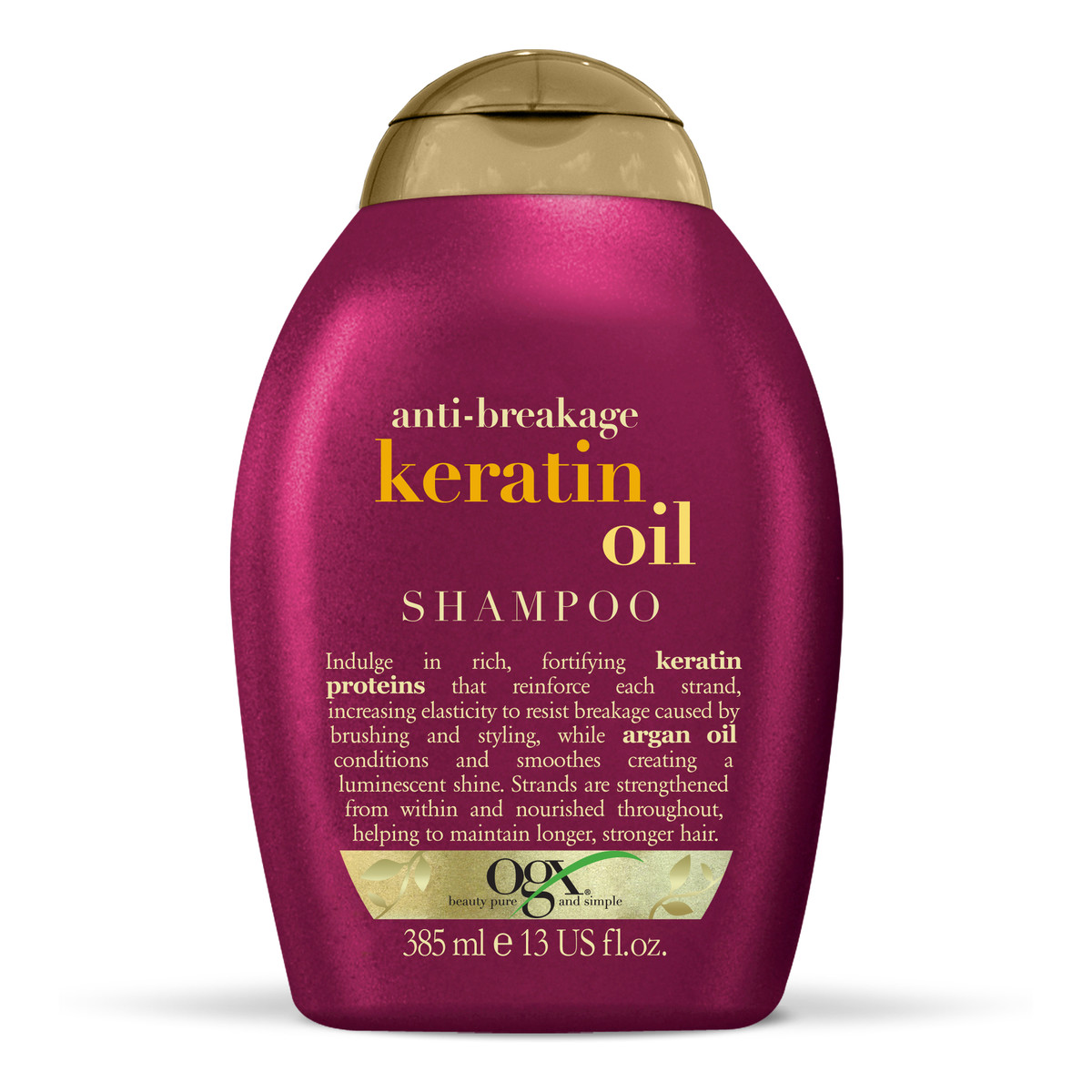 Organix Keratin oil szampon z olejkiem keratynowym zapobiegający łamaniu włosów 385ml
