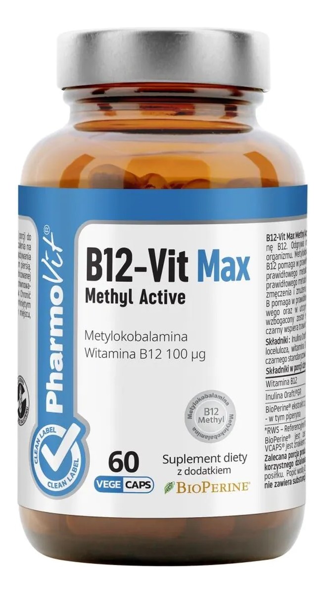 B12-Vit Max Methyl Active 60 kapsułek 100 µg