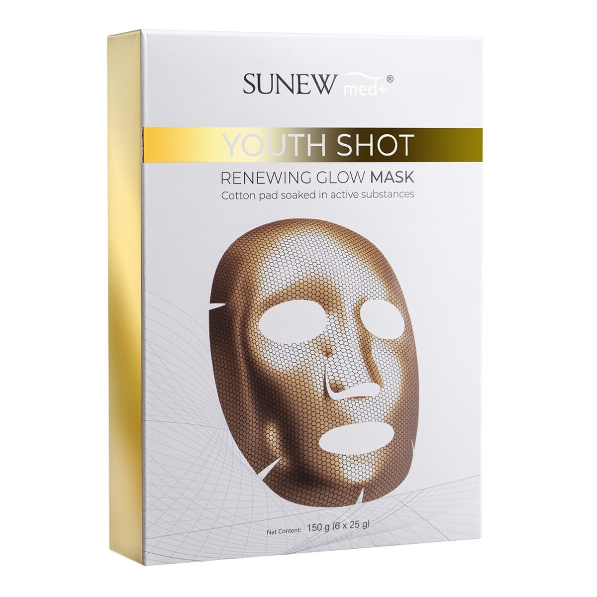 SunewMed+ Youth shot renewing glow mask rozświetlająca maska w płachcie 6x25g 150g