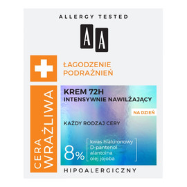 Łagodzenie Podrażnień 72H intensywnie nawilżający krem do każdego rodzaju cery na dzień