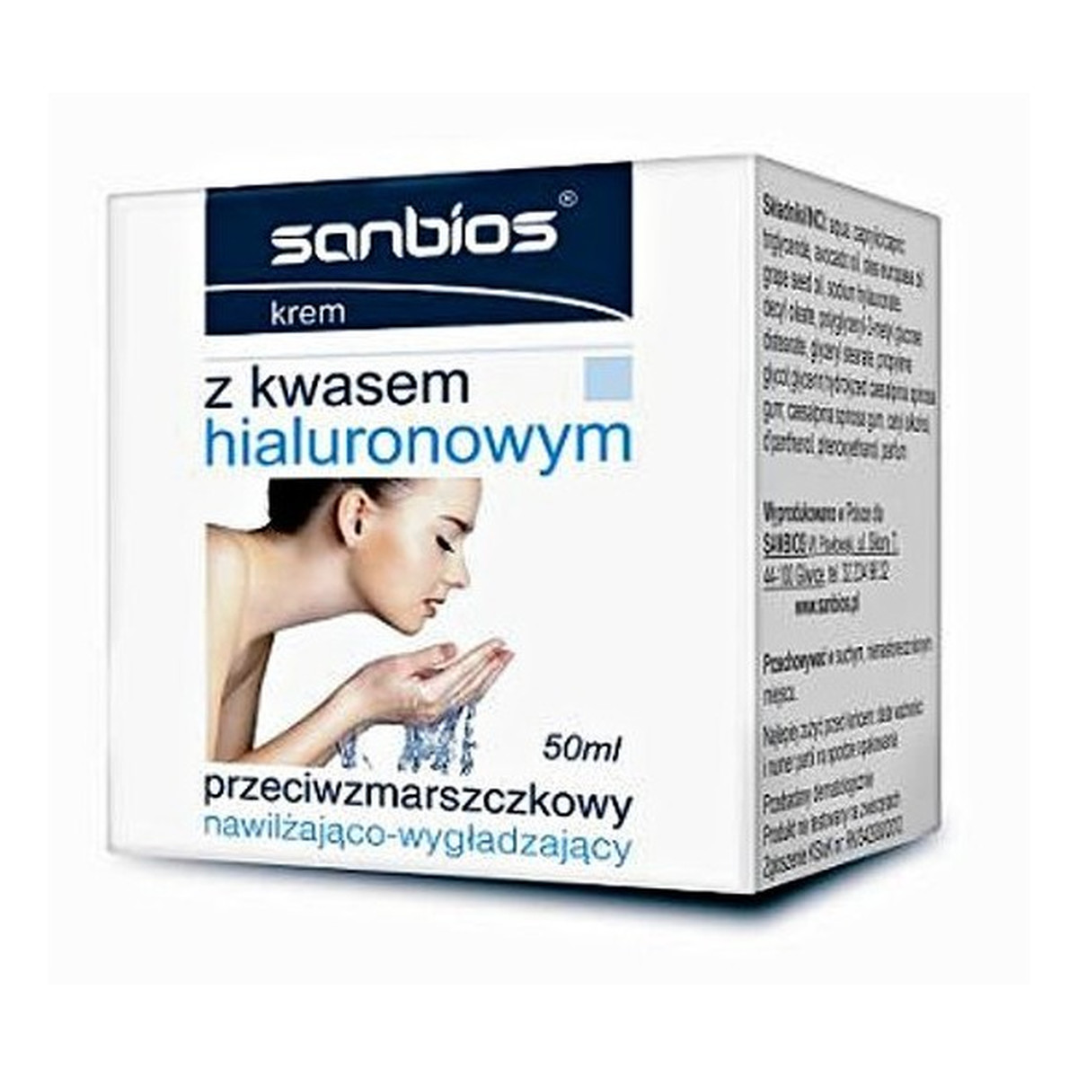 Sanbios Krem z kwasem hialuronowym przeciwzmarszczkowy nawilżająco-wygładzający 50ml