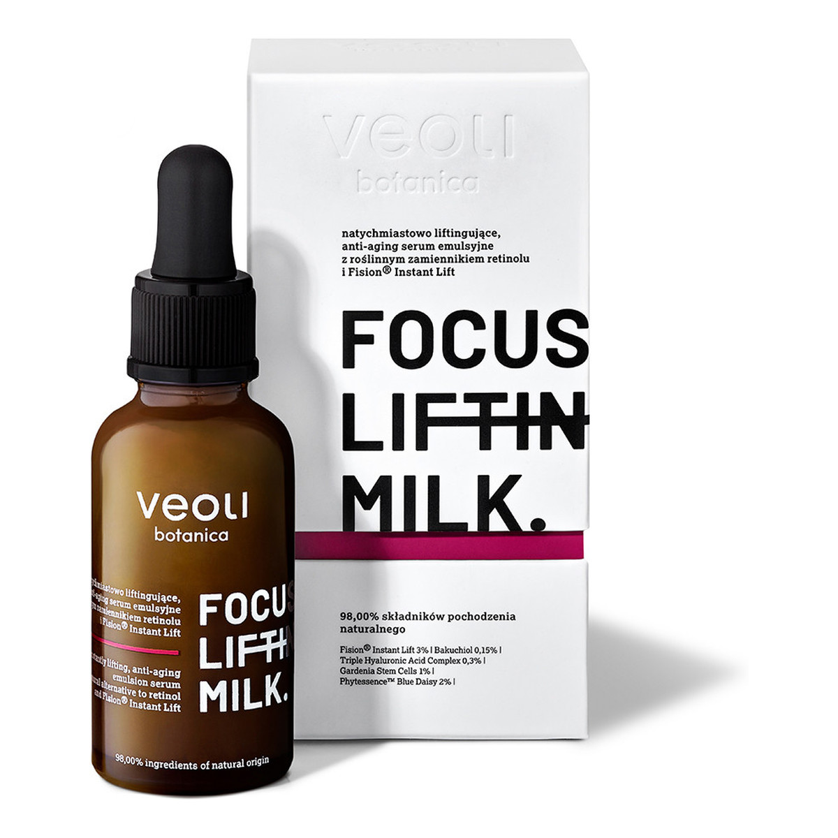 Veoli Botanica Focus lifting milk liftingujące serum emulsyjne do twarzy z bakuchiolem 30ml
