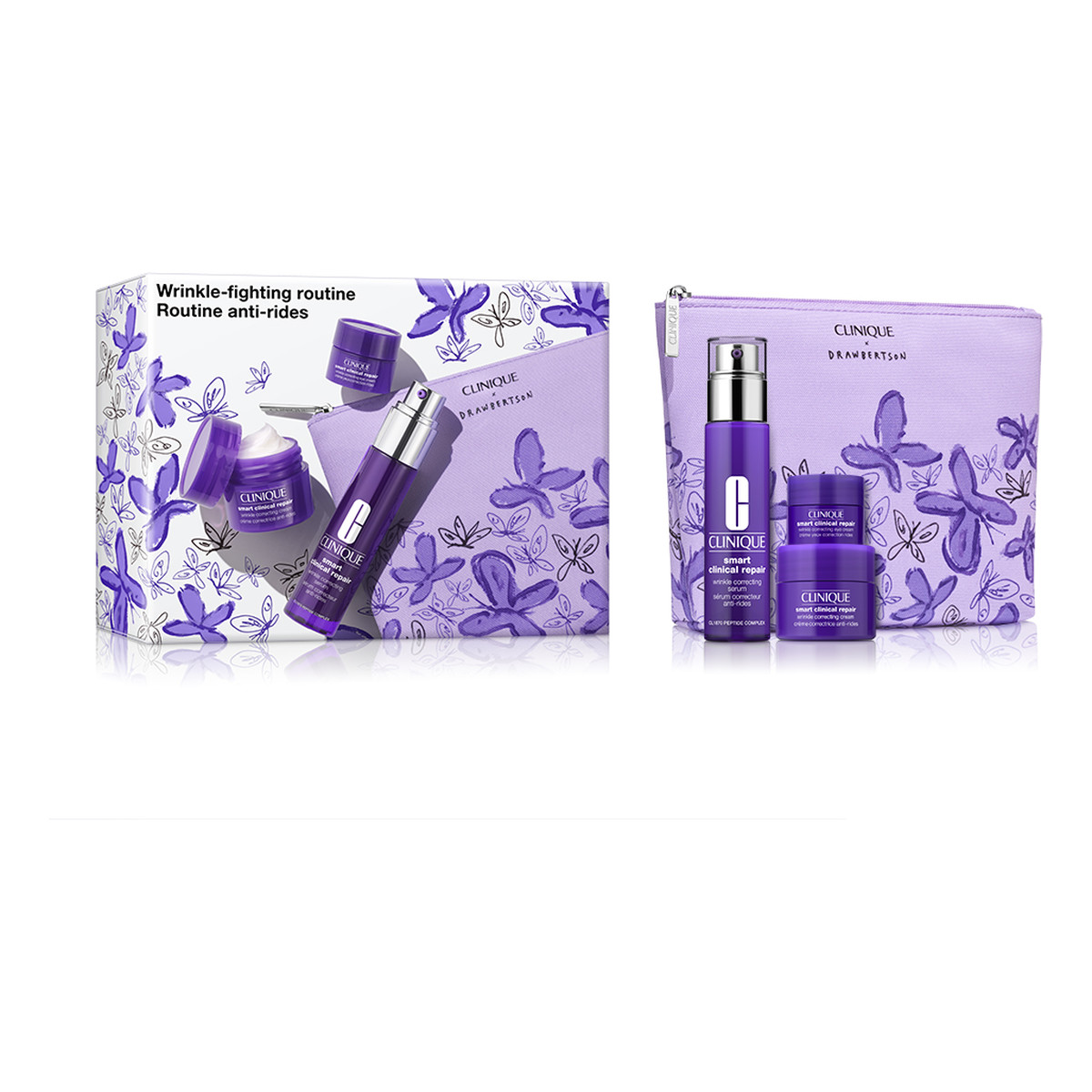 Clinique Wrinkle Fighting Routine Zestaw korygujące serum do twarzy 30ml + przeciwzmarszczkowy krem do twarzy 15ml + przeciwzmarszczkowy krem pod oczy 5ml