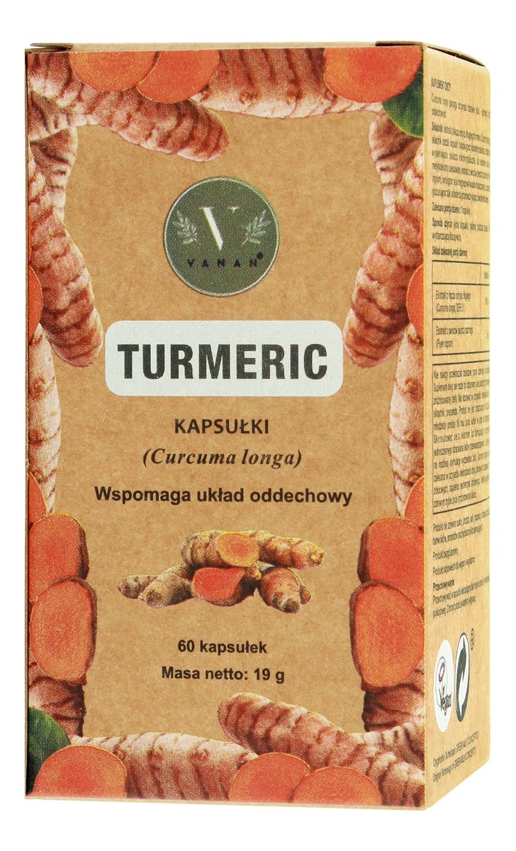 Vanan turmeric suplement diety wspomagający pracę serca, skórę i odporności kapsułki 60 szt.