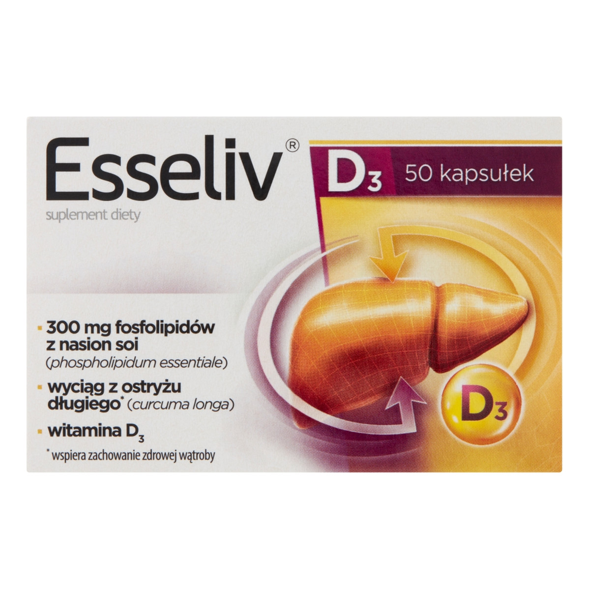 Esseliv D3 suplement diety wspomagający wątrobę oraz procesy trawienne 50 kapsułek