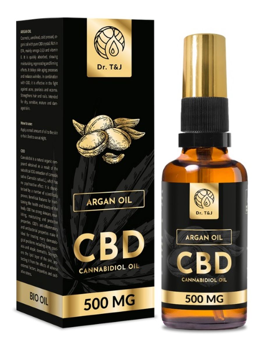 Argan Oil naturalny olej arganowy BIO + CBD 500 MG