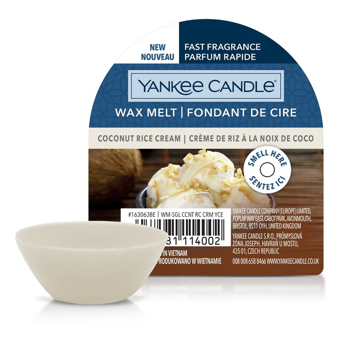Yankee Candle Wax melt wosk zapachowy coconut rice cream 22g