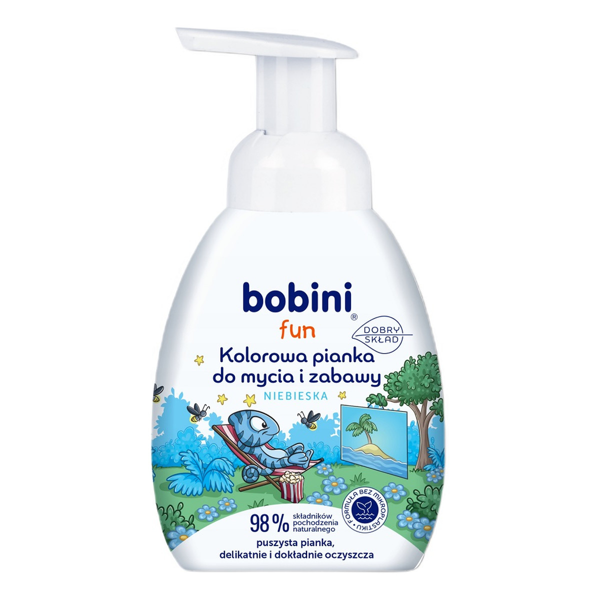 Bobini Fun kolorowa pianka do mycia i zabawy niebieska 300ml