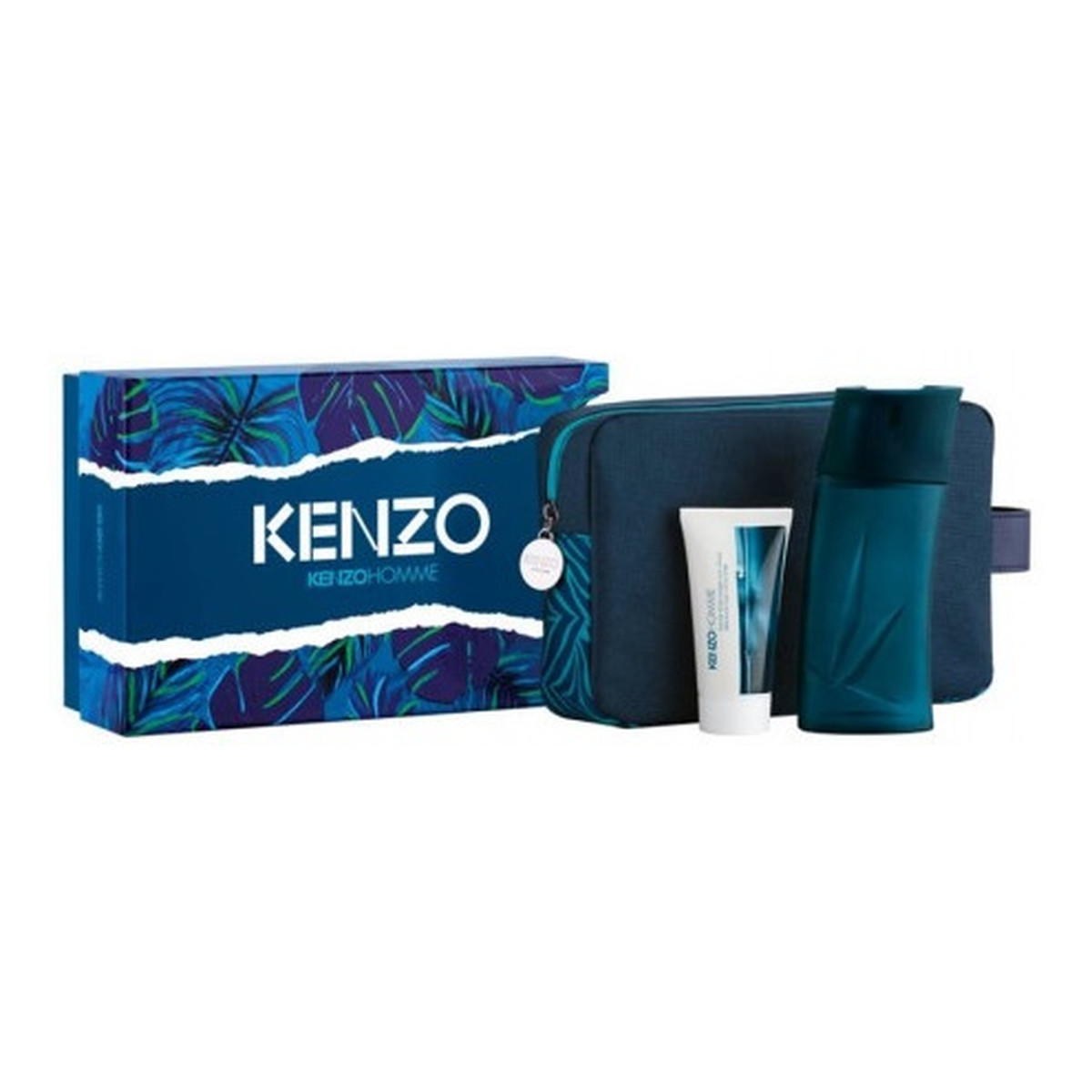 KENZO POUR HOMME Zestaw woda toaletowa spray 100ml balsam po goleniu 50ml kosmetyczka Wiza 24