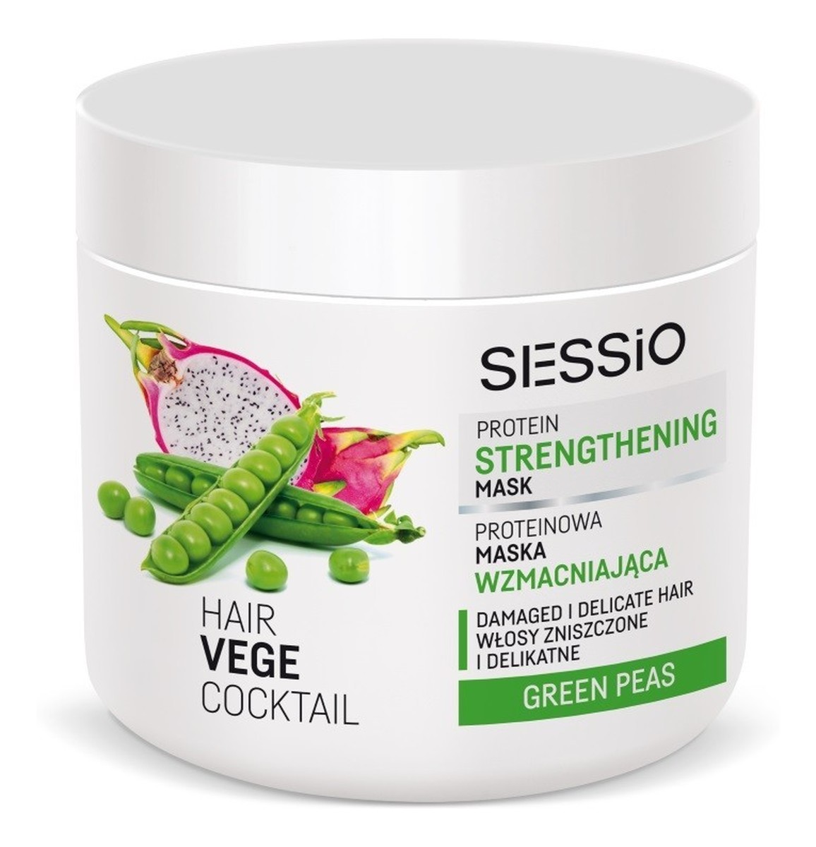 Hair Vege Coctail Proteinowa Maska wzmacniająca do włosów - Green Peas