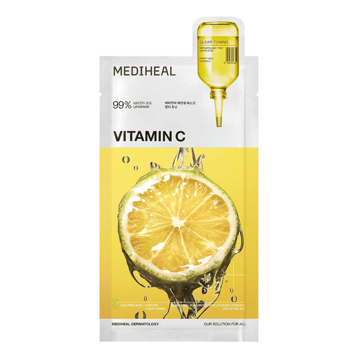 Mediheal Vitamin C Essential Mask Clear Toning Rozjaśniająco-Nawilżająca Maska w Płachcie z Witaminą C 24ml