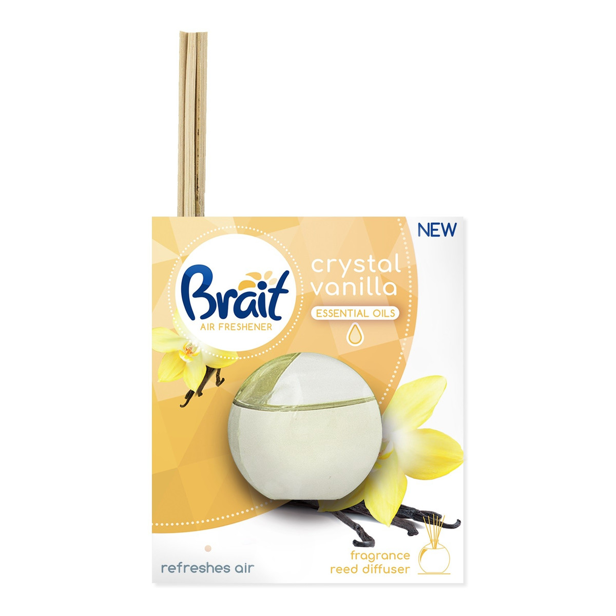 Brait Air Freshener Patyczki odświeżające + Płyn Crystal Vanilla 40ml