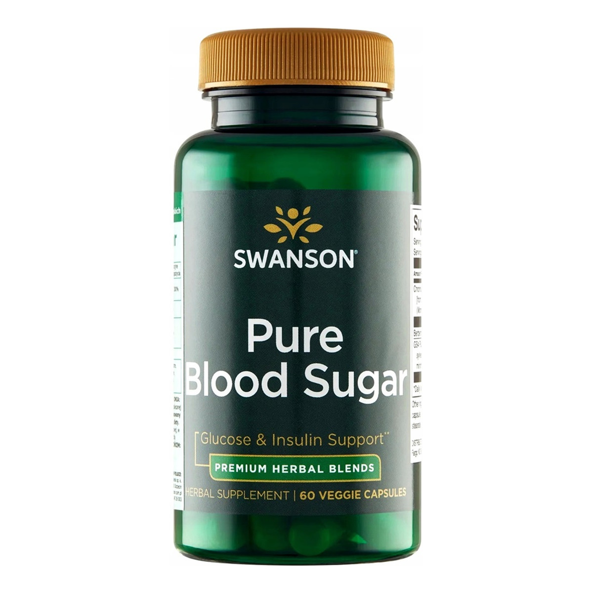 Swanson Pure blood sugar suplement diety wspierający zdrowy poziom glukozy we krwi 60 kapsułek