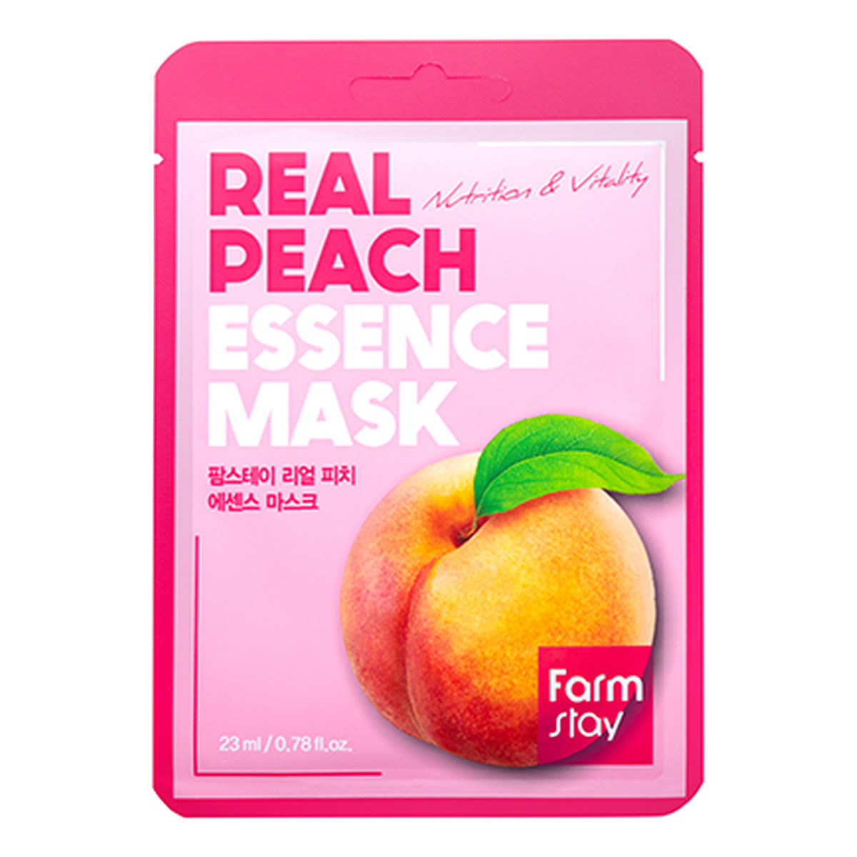 Farmstay Real Peach Essence Mask Odżywcza maseczka w płachcie z ekstraktem brzoskwini 23ml