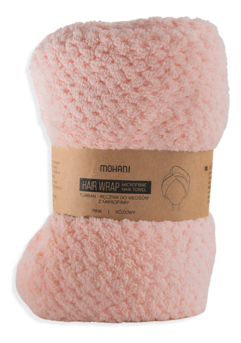 Hair Wrap turban-ręcznik do włosów z mikrofibry Różowy