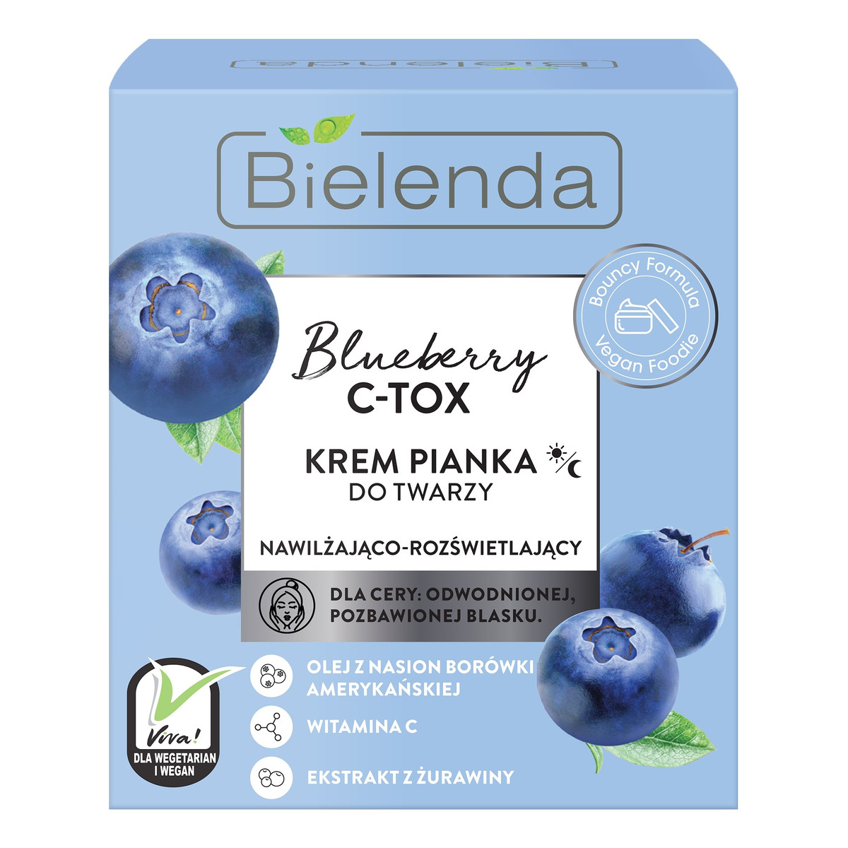 Bielenda C-TOX Blueberry Krem-pianka na dzień i na noc nawilżająco-rozświetlający 40g