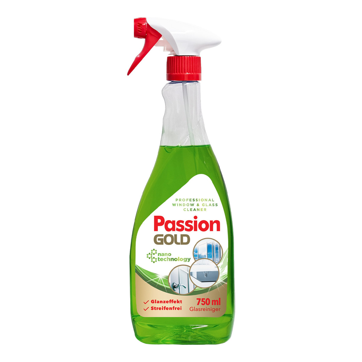 Passion Gold Płyn do mycia szyb z octem spirytusowym - Zielony 750ml