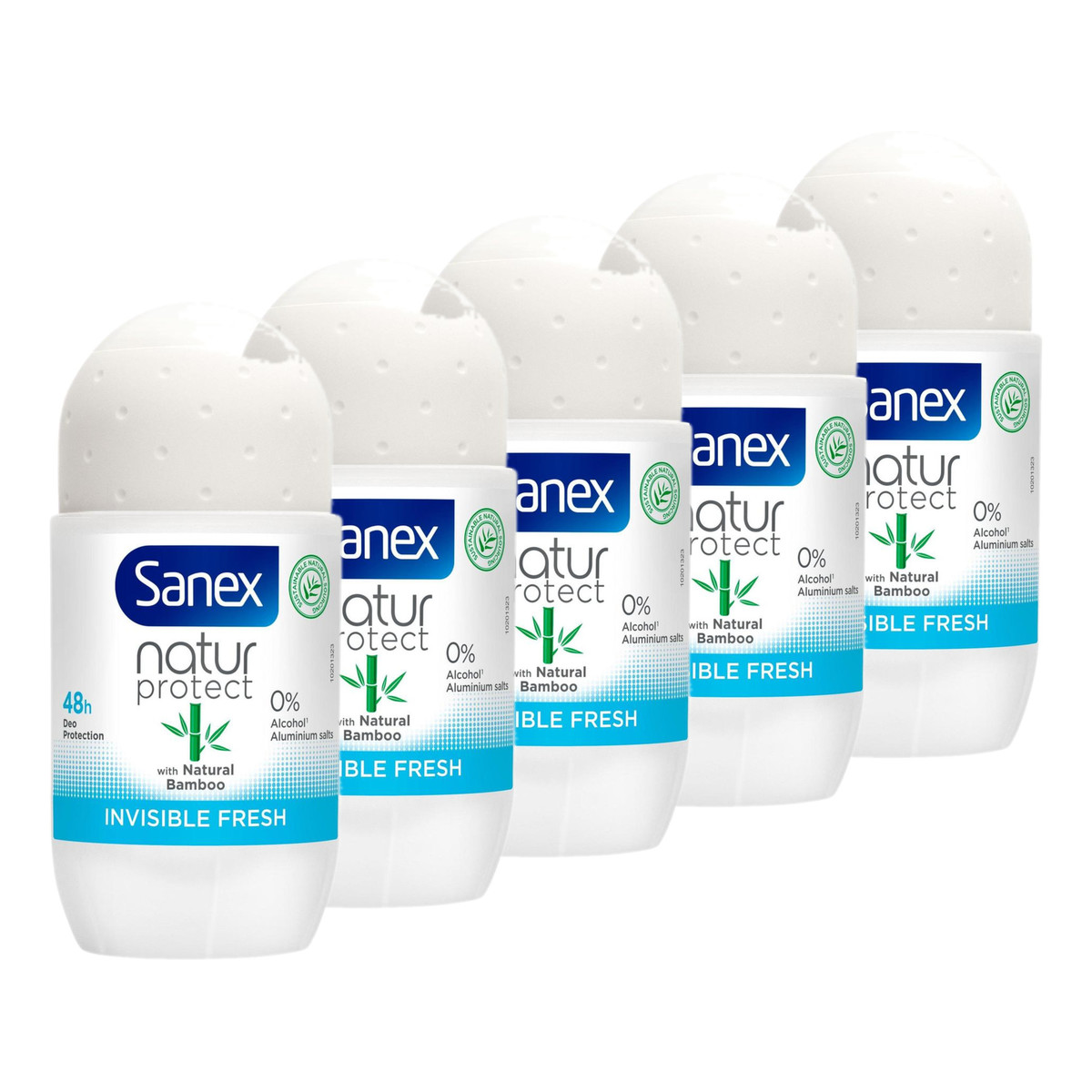 Sanex Nature Protect Dezodorant 24H roll on invisible fresh 5x50ml