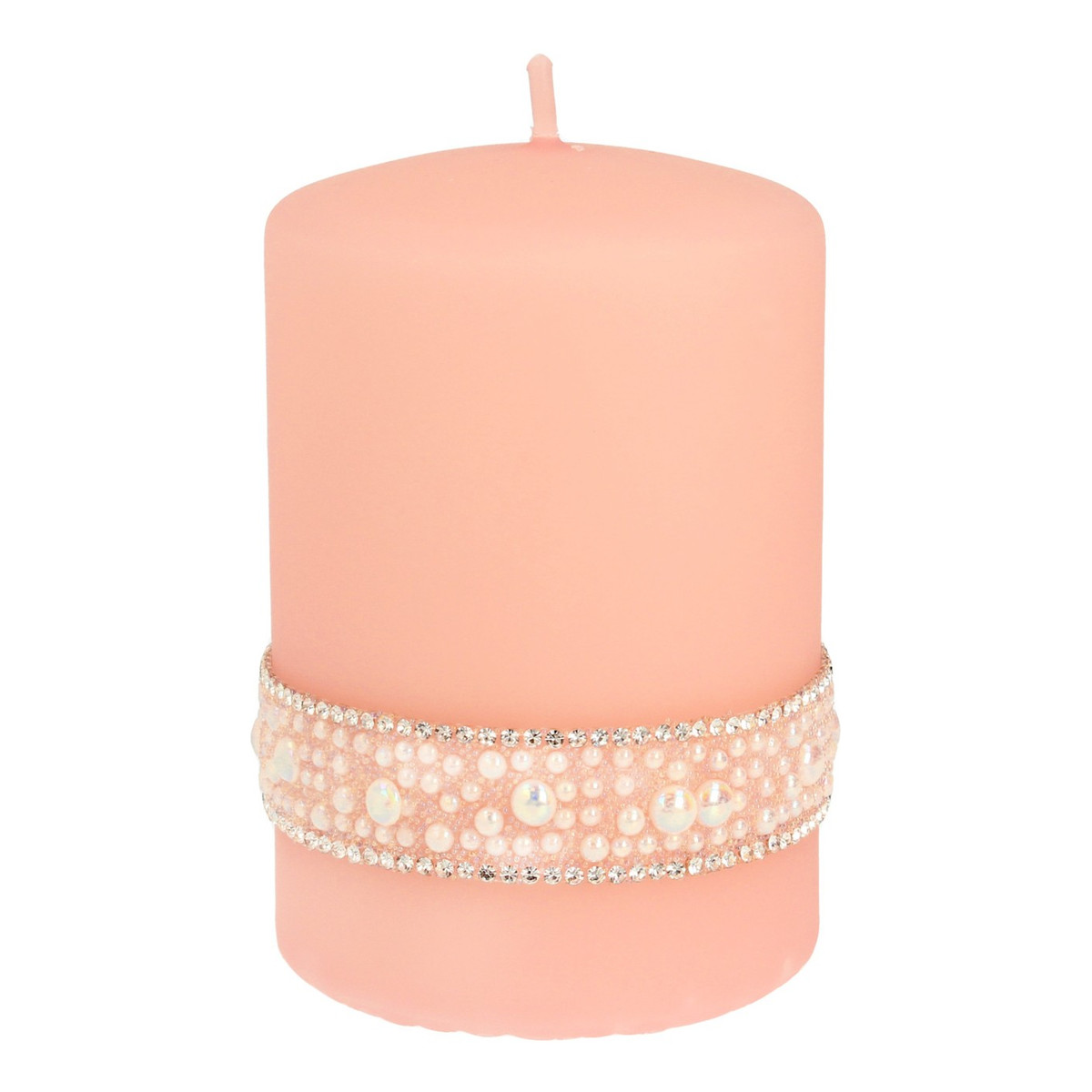 Artman Candles Świeca ozdobna Crystal Pearl rose gold - walec mały